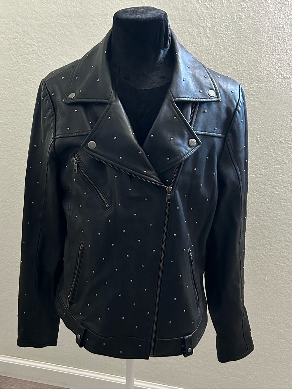 Harley-Davidson Studded Lambskin Leather Jacket Size Large